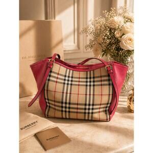 Burberry Small Haymarket Check Canvas and Leather Canterbury Tote